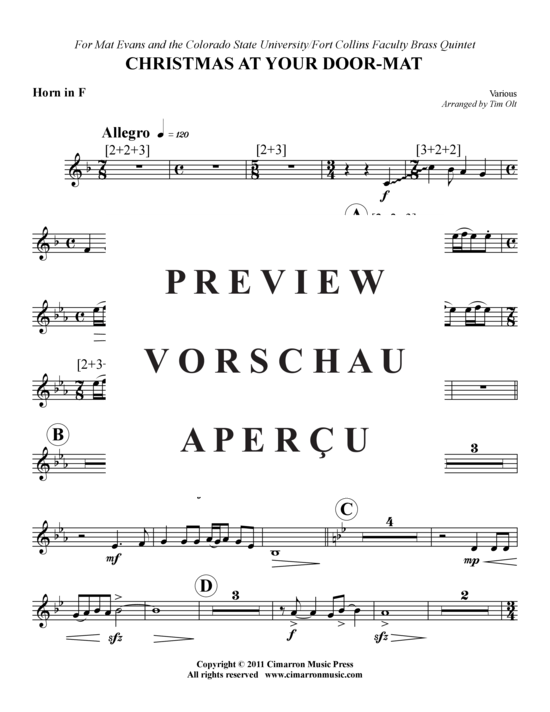 Produktgalerie: Seite 5 von 14 Christmas At Your Door-Mat , , (Blechbläserquintett)