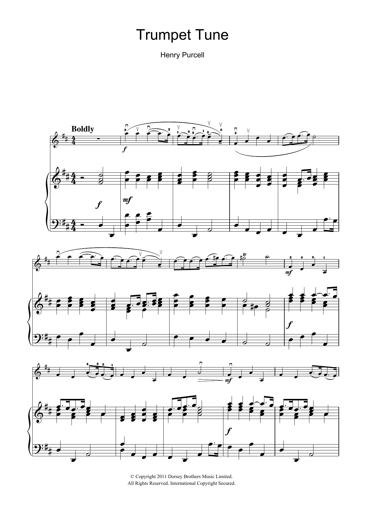 Product gallery: Page 1 of 1 Trumpet Tune, Henry Purcell