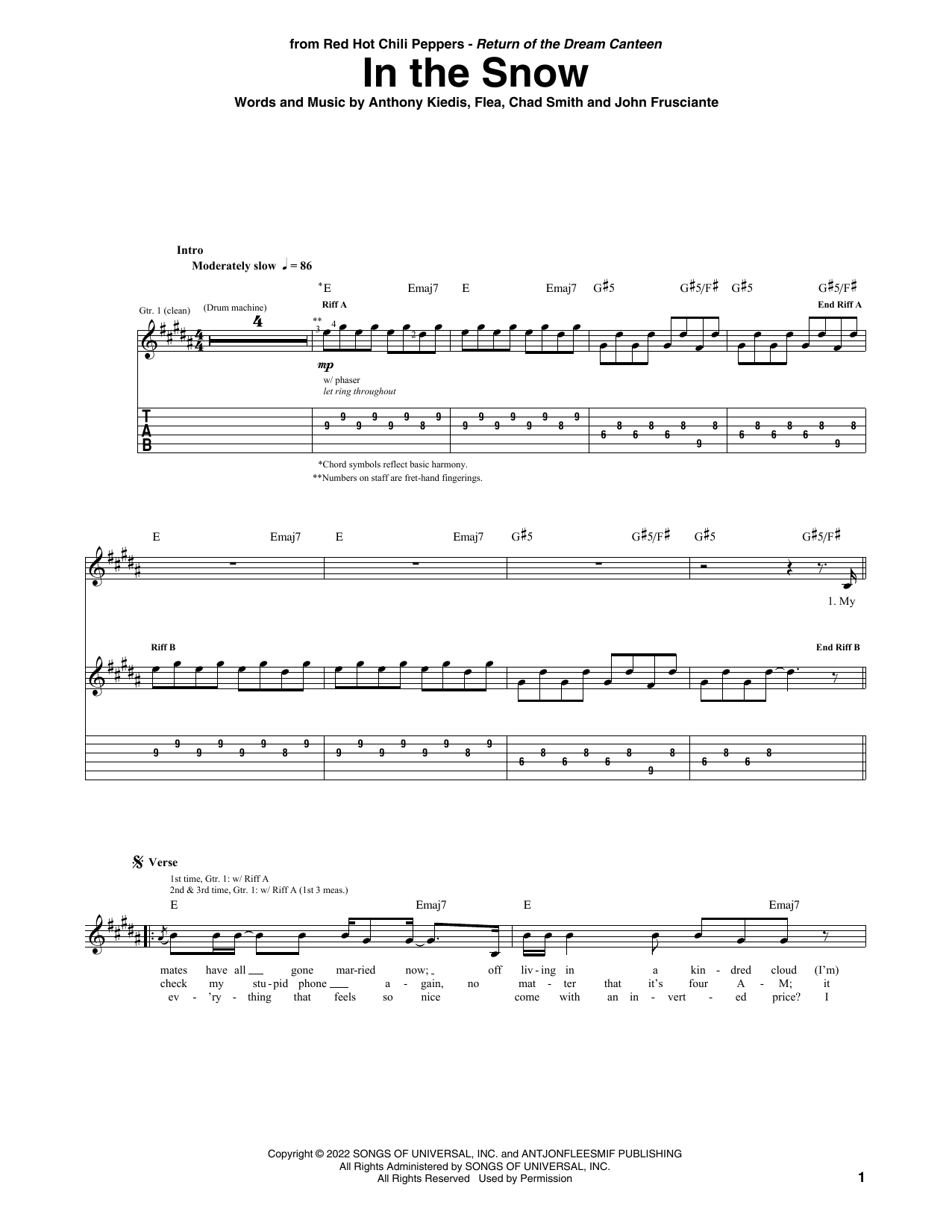 Produktgalerie: Seite 1 von 1 In The Snow, Red Hot Chili Peppers, Gitarre