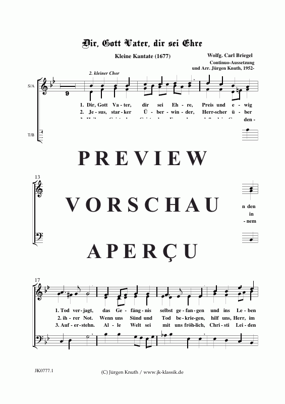 Produktgalerie: Seite 9 von 11 Dir, Gott Vater, dir sei Ehre (kl.Kantate), , Gemischter Chor + Streicher