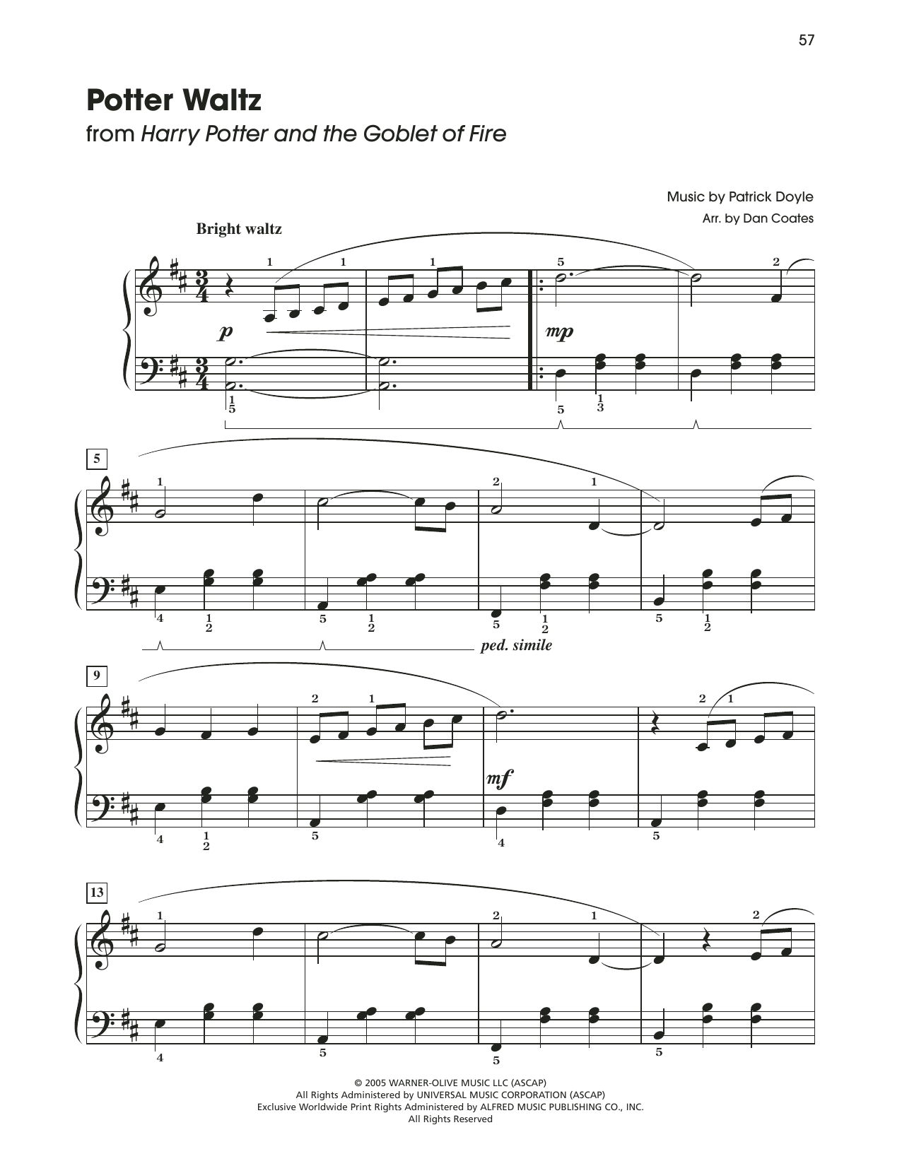 Product picture to: Potter Waltz (from Harry Potter) (arr. Dan Coates)