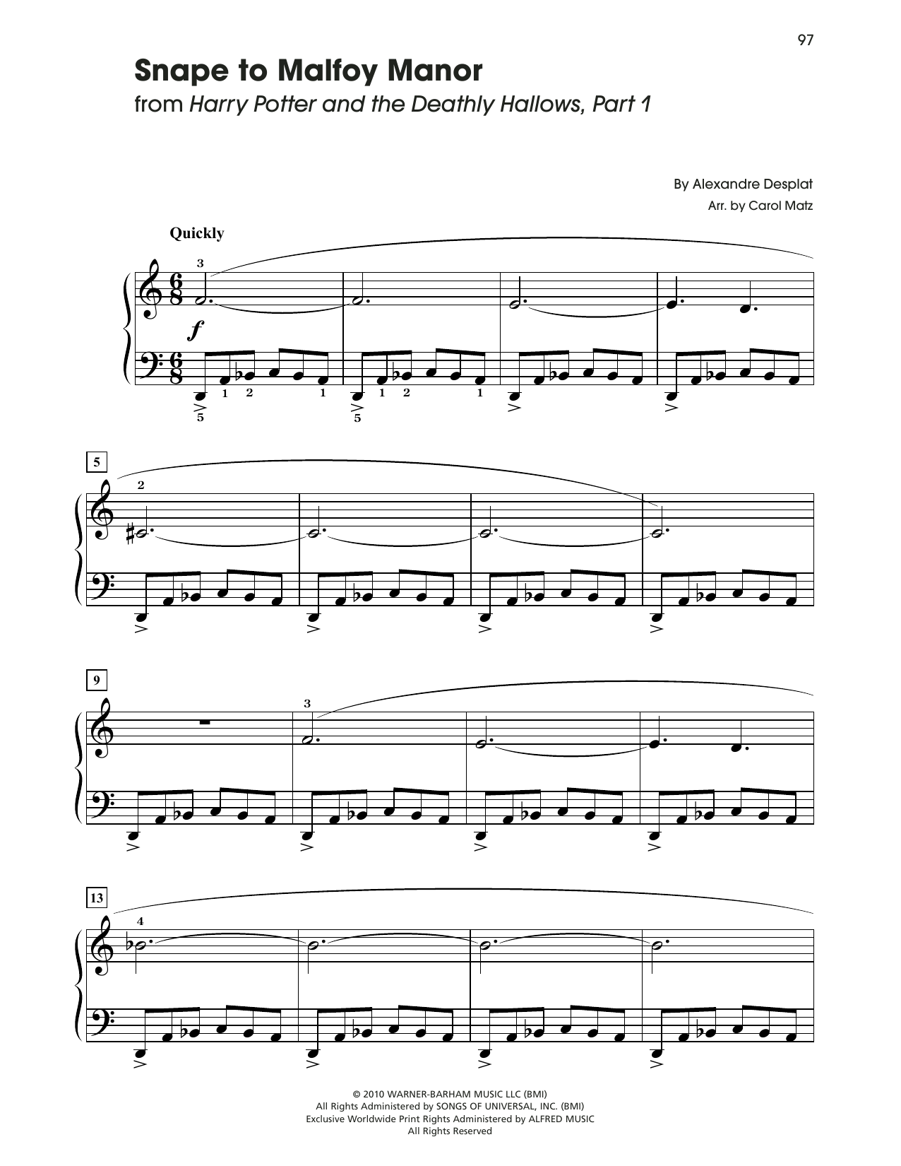 Produktbild zu: Snape To Malfoy Manor (from Harry Potter) (arr. Carol Matz)