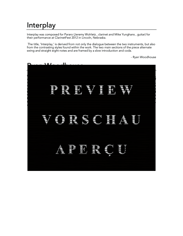 Product gallery: Page 4 of 11 Interplay, , (clarinet and guitar)