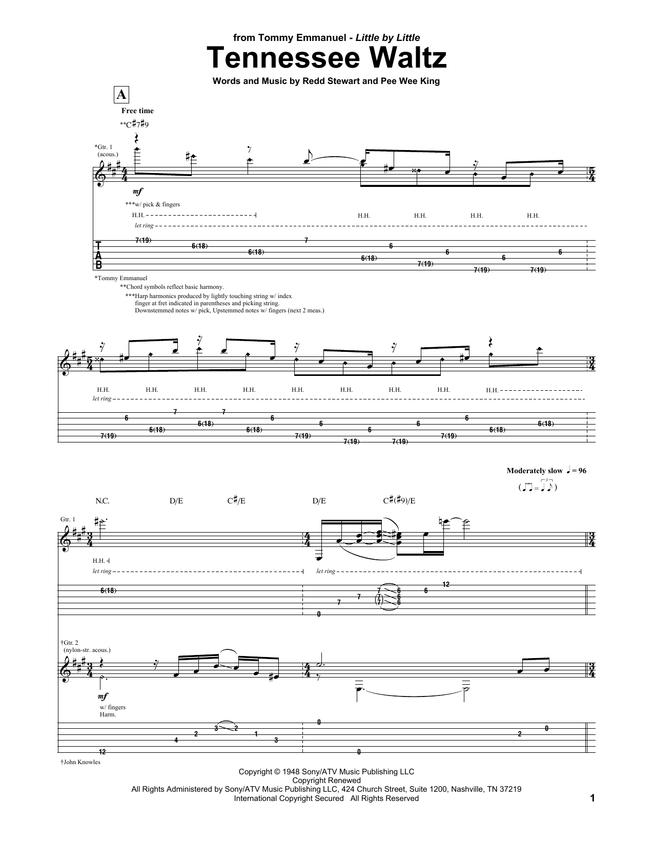 Product gallery: Page 1 of 1 Tennessee Waltz, Tommy Emmanuel