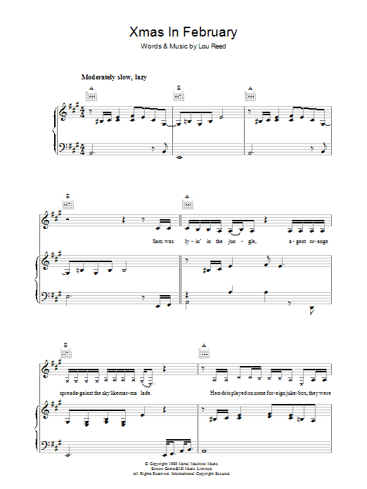Produktgalerie: Seite 1 von 1 Xmas In February, Lou Reed, Gesang, Gitarre, Klavier