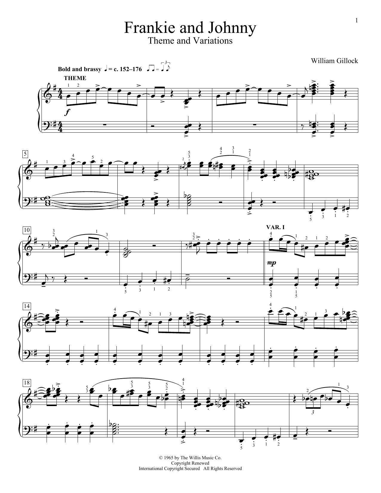 Produktgalerie: Seite 1 von 1 Frankie And Johnny (Theme And Variations), William Gillock, Klavier