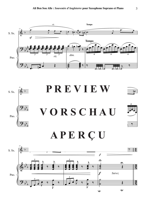 Product gallery: Page 4 of 17 Souvenirs d´Angleterre , , (soprano saxophone + piano)