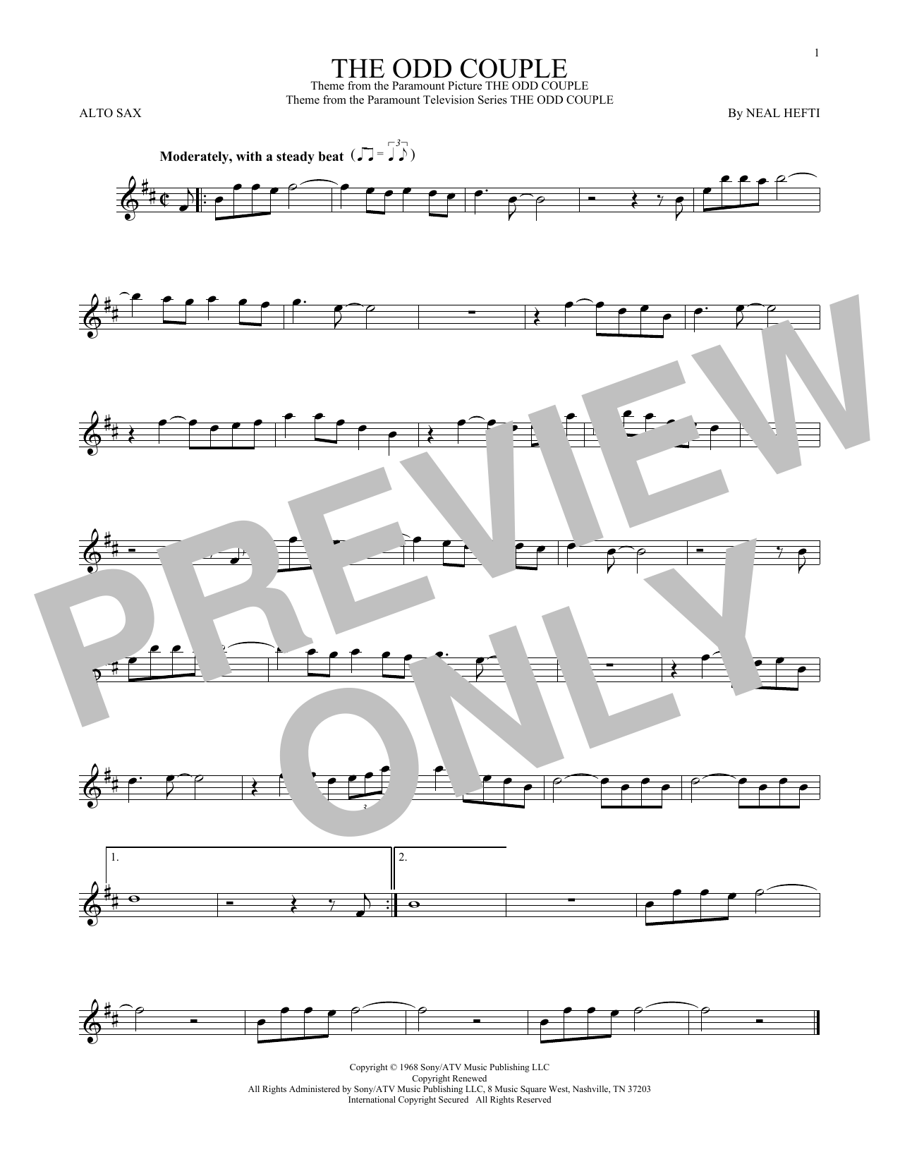 Produktbild zu:  The Odd Couple - Neal Hefti