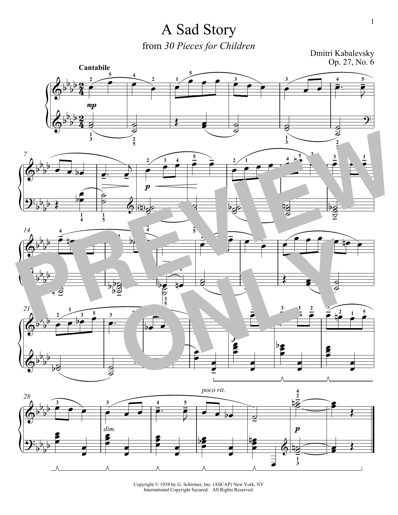 Produktbild zu: A Sad Story, Op. 27, No. 6