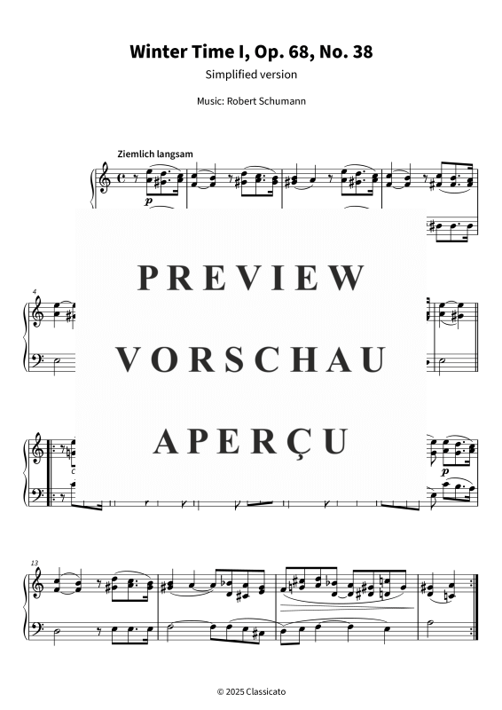 Product gallery: Page 1 of 5 Winter Time I - Simplified version, , Piano Solo