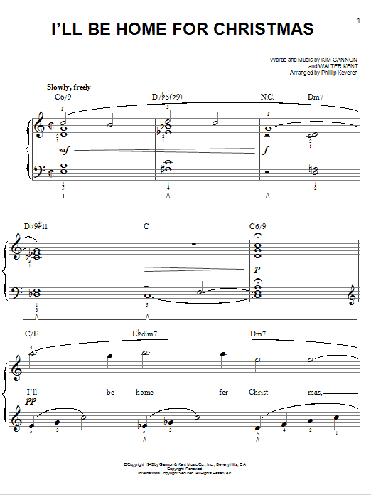 Product gallery: Page 1 of 1 I'll Be Home For Christmas (arr. Phillip Keveren), Bing Crosby
