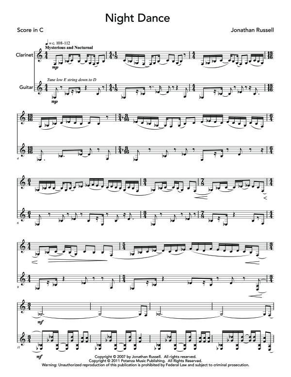 Product gallery: Page 1 of 11 Night Dance, , (clarinet and guitar)