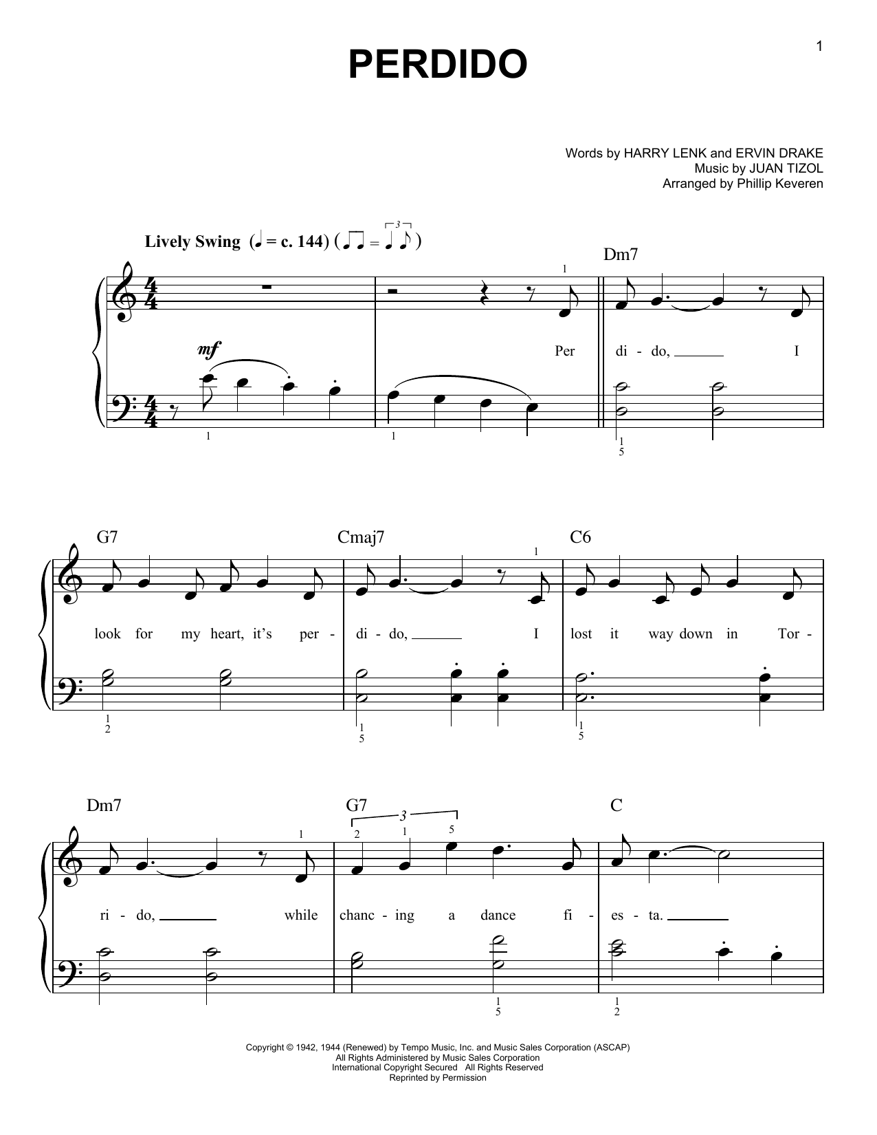 Product picture to: Perdido (arr. Phillip Keveren)