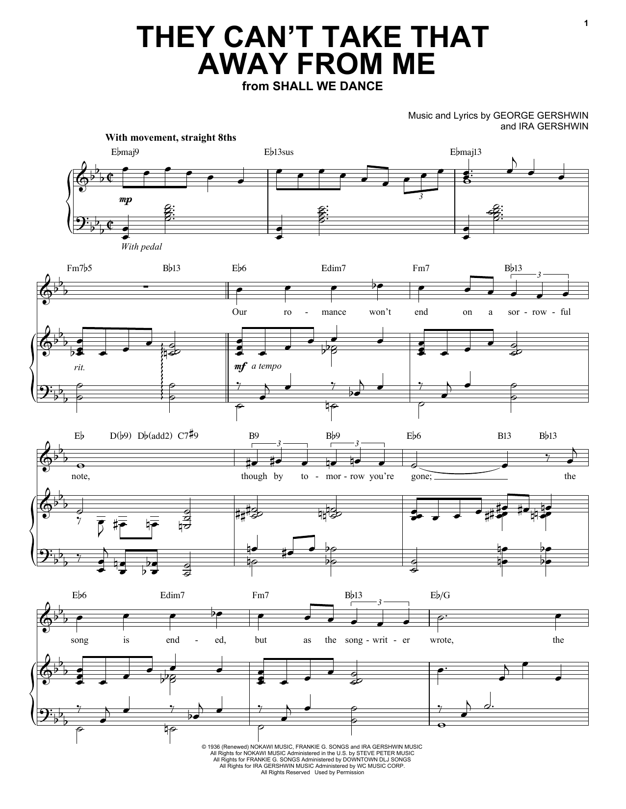 Produktbild zu: They Can't Take That Away From Me [Jazz version] (arr. Brent Edstrom)