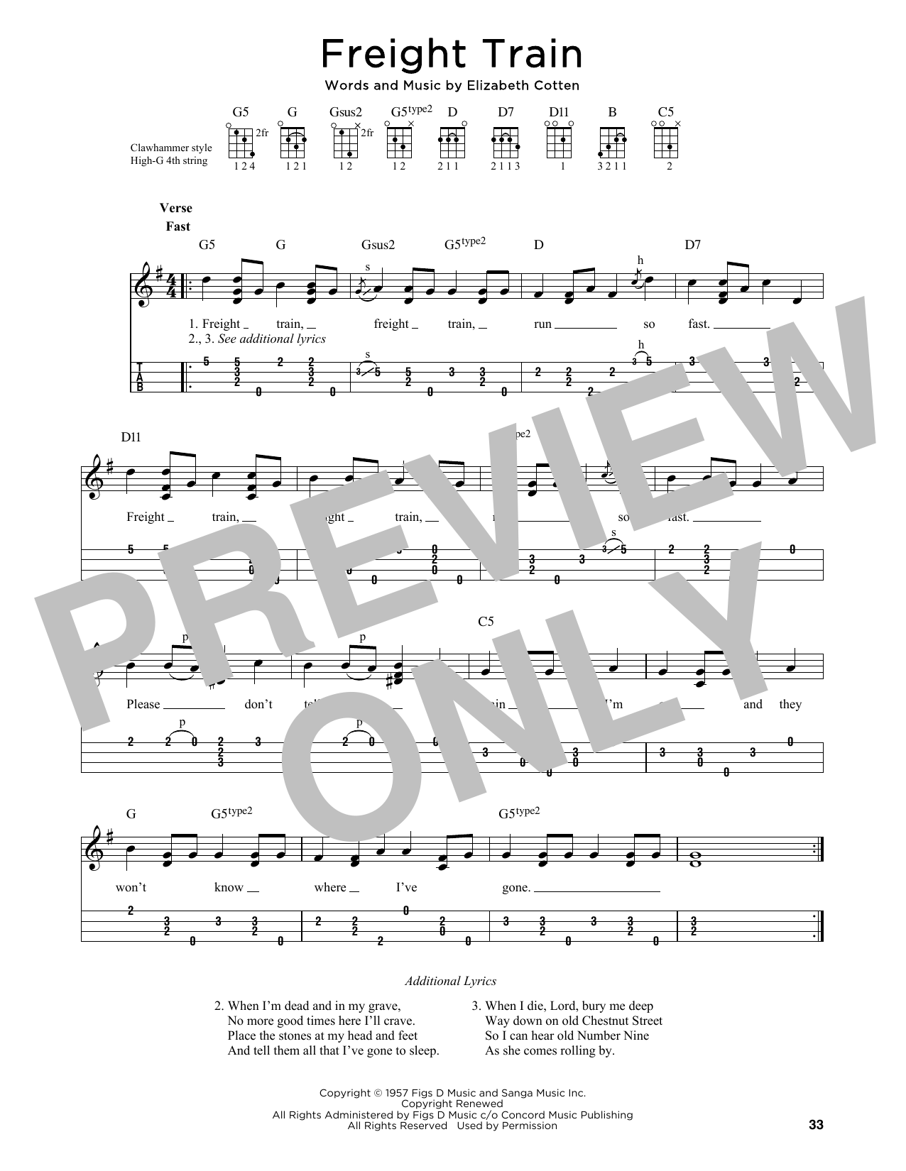 Product gallery: Page 1 of 1 Freight Train (arr. Jim Schustedt), Elizabeth Cotten