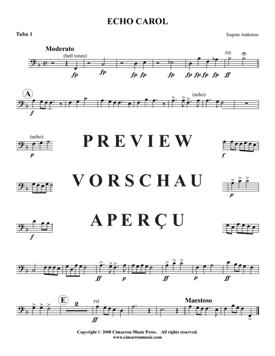 Product gallery: Page 8 of 9 The Echo Carol , , (Tuba Quartet: 2x Baritone, 2xTuba)