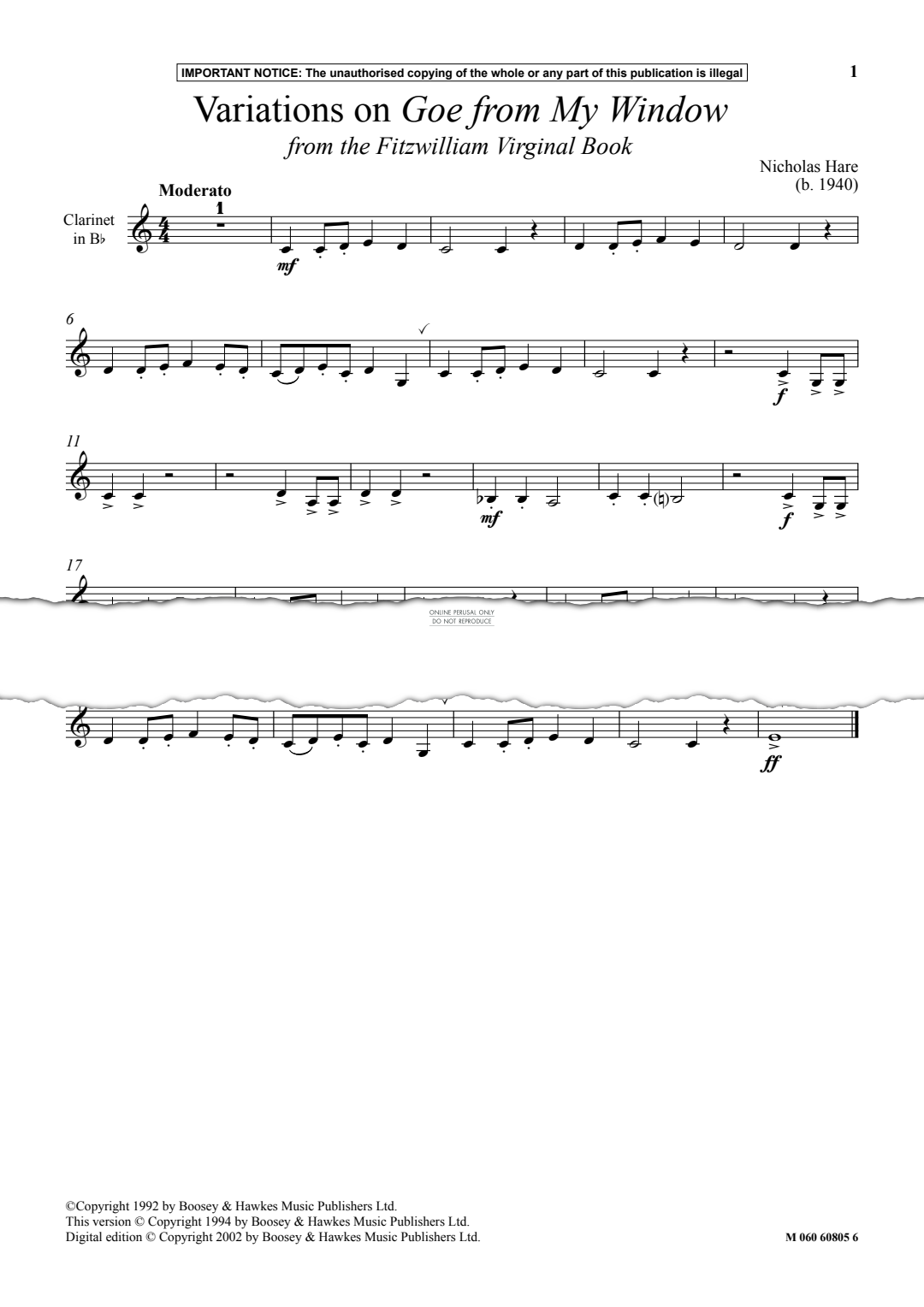 Produktgalerie: Seite 1 von 1 Variations On Goe From My Window from 'The Fitzwilliam Virginal Book', Nicholas Hare, Gesang