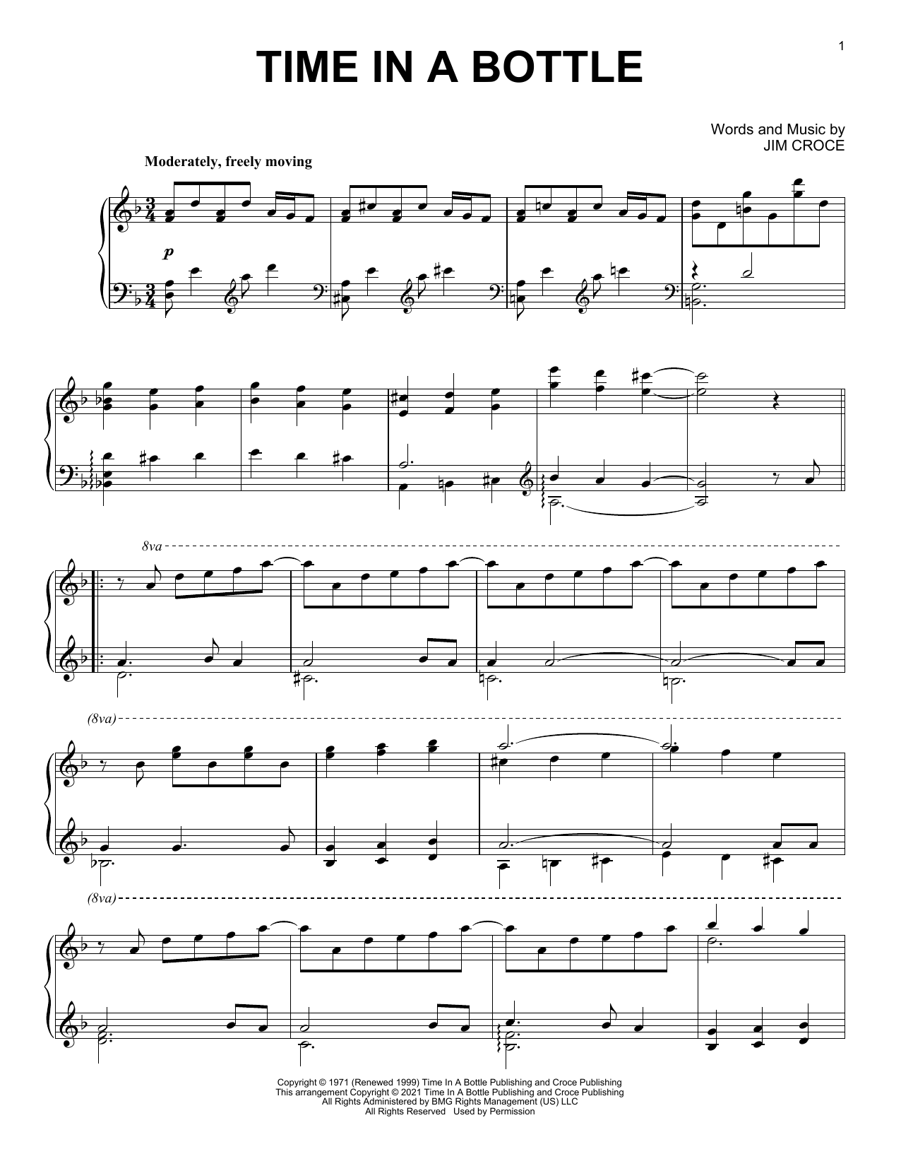 Product gallery: Page 1 of 1 Time In A Bottle [Classical version], Jim Croce