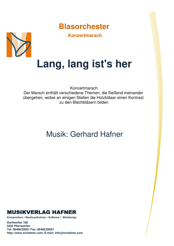 Product picture to: Lang, lang ist´s herGerhard Hafner