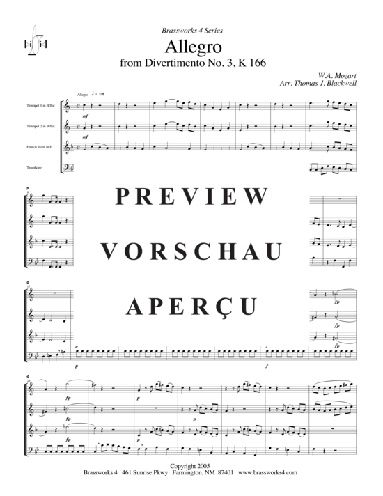 Produktgalerie: Seite 2 von 10 Allegro, , (2xTrompete in B/C, Horn in F, Posaune)