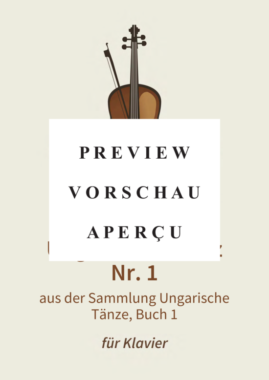 gallery: Ungarischer Tanz Nr. 1 - aus der Sammlung Ungarische Tänze, Buch 1 , , (Klavier Solo)