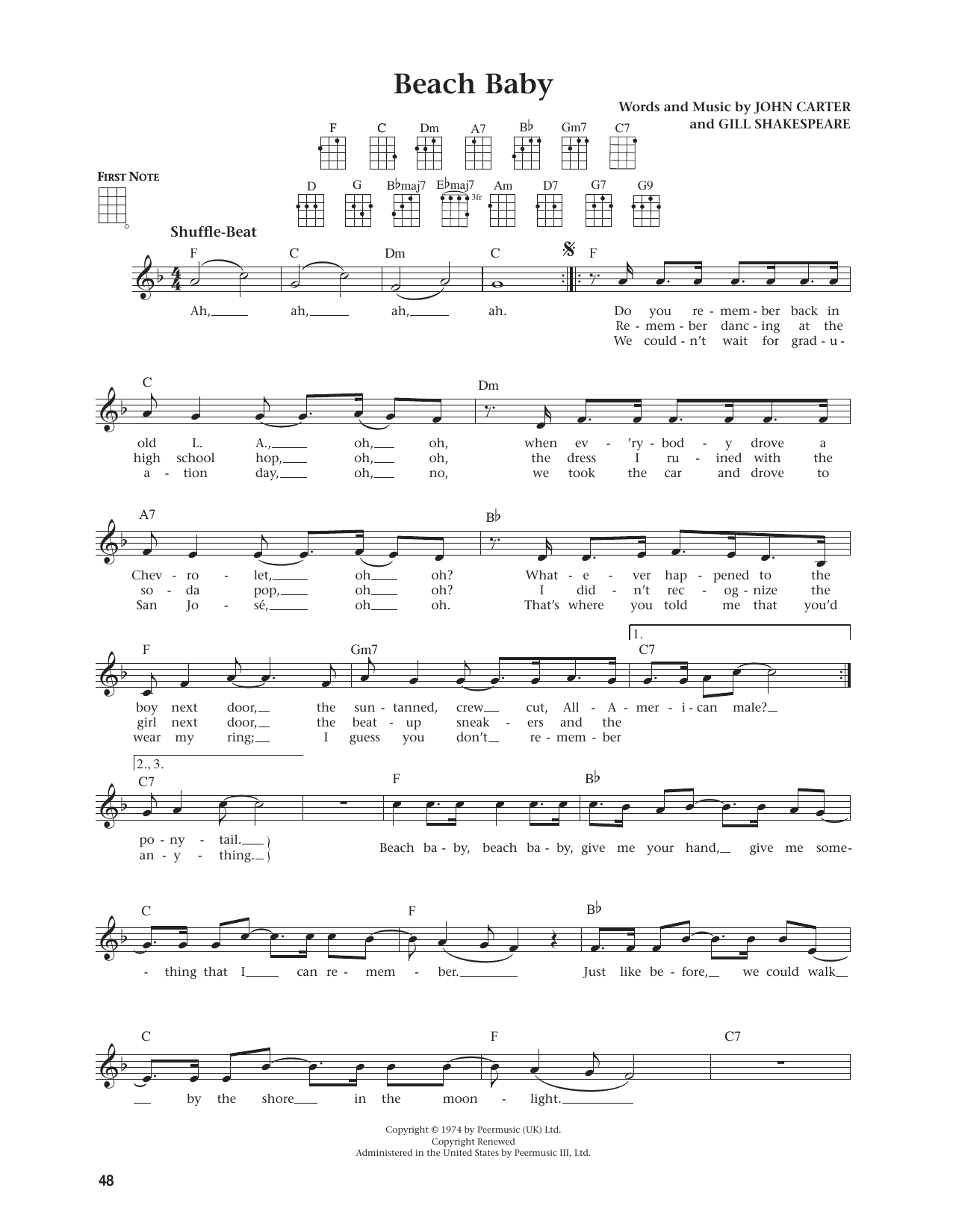 Product gallery: Page 1 of 1 Beach Baby (from The Daily Ukulele) (arr. Jim Beloff), First Class