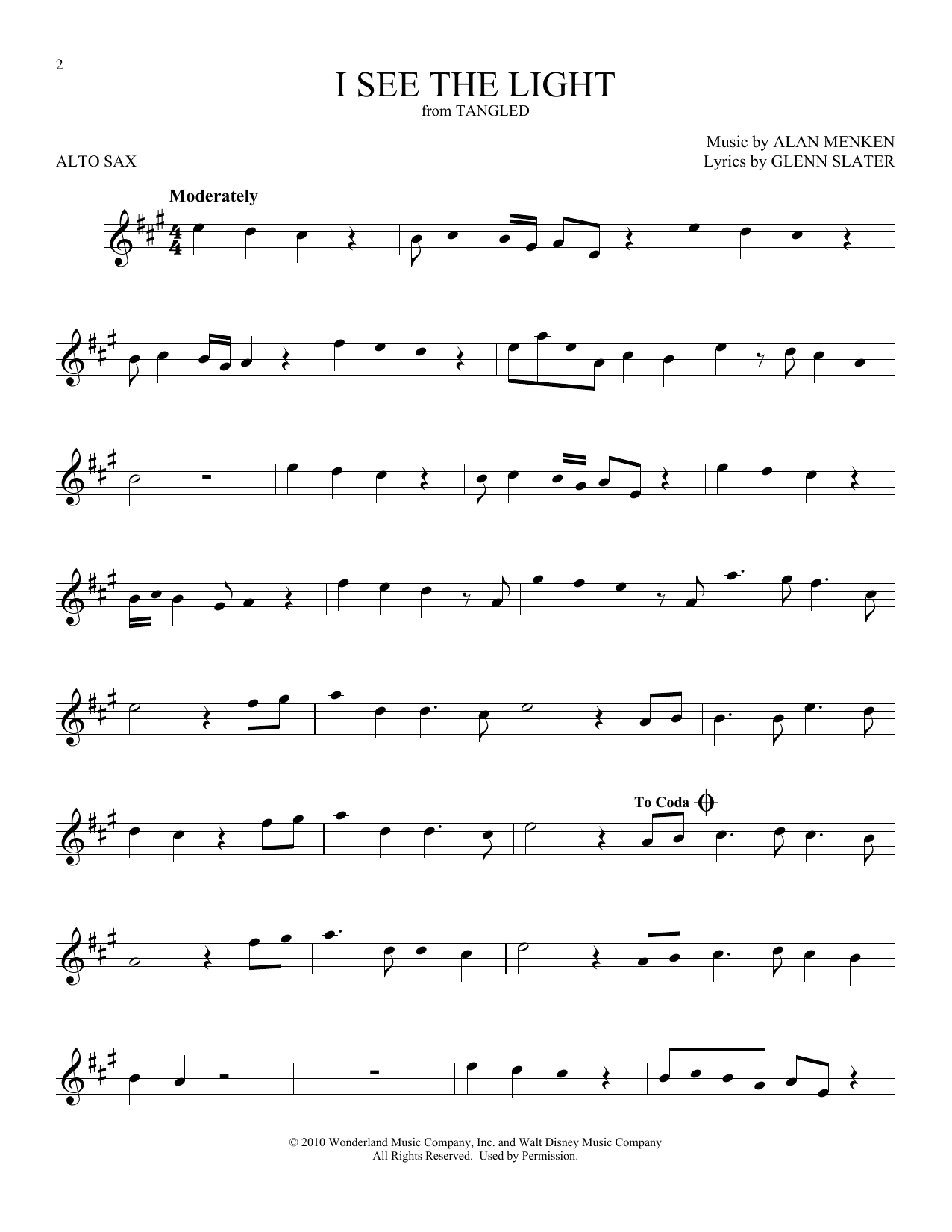 Product gallery: Page 1 of 1 I See The Light (from Tangled), Alan Menken