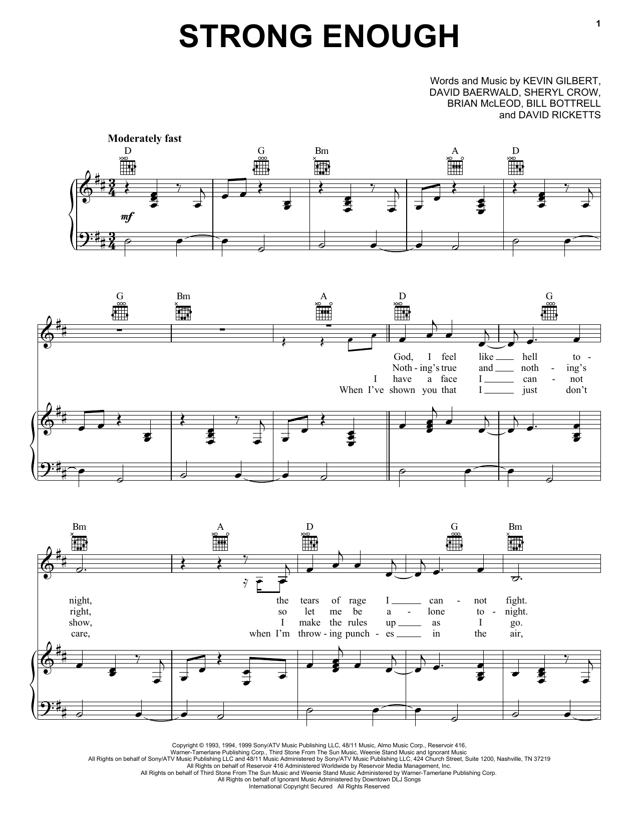 Produktgalerie: Seite 1 von 1 Strong Enough, Sheryl Crow, Gesang, Gitarre, Klavier