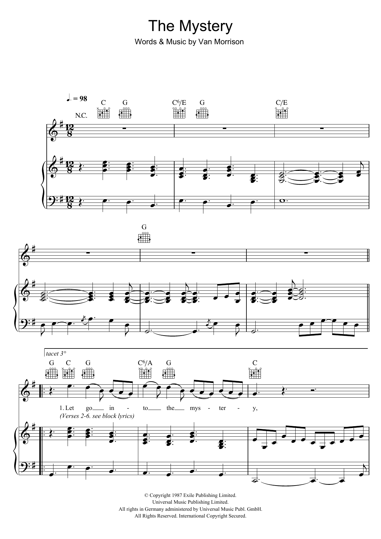 Produktgalerie: Seite 1 von 1 The Mystery, Van Morrison, Gesang, Gitarre, Klavier