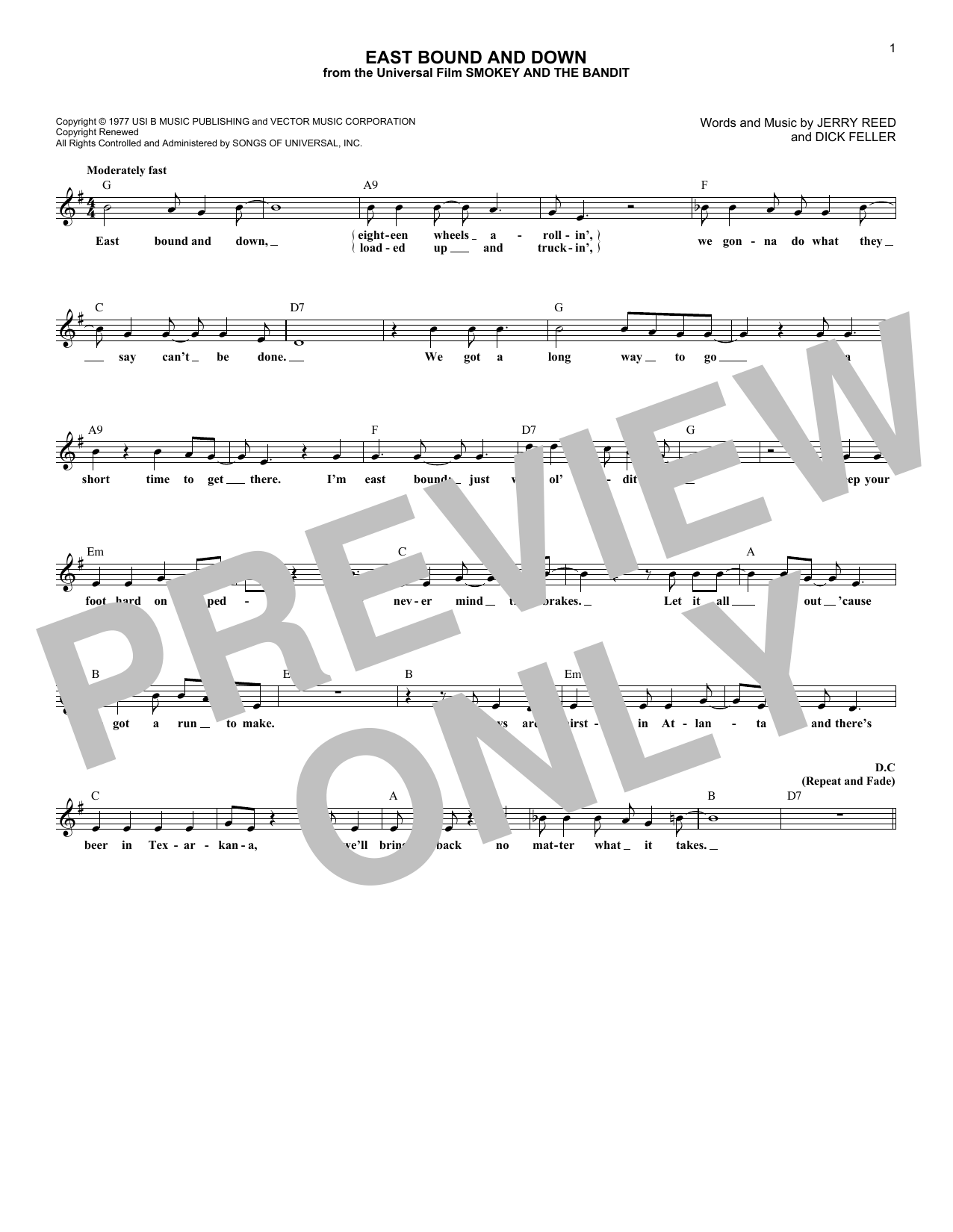 Produktbild zu: East Bound And Down