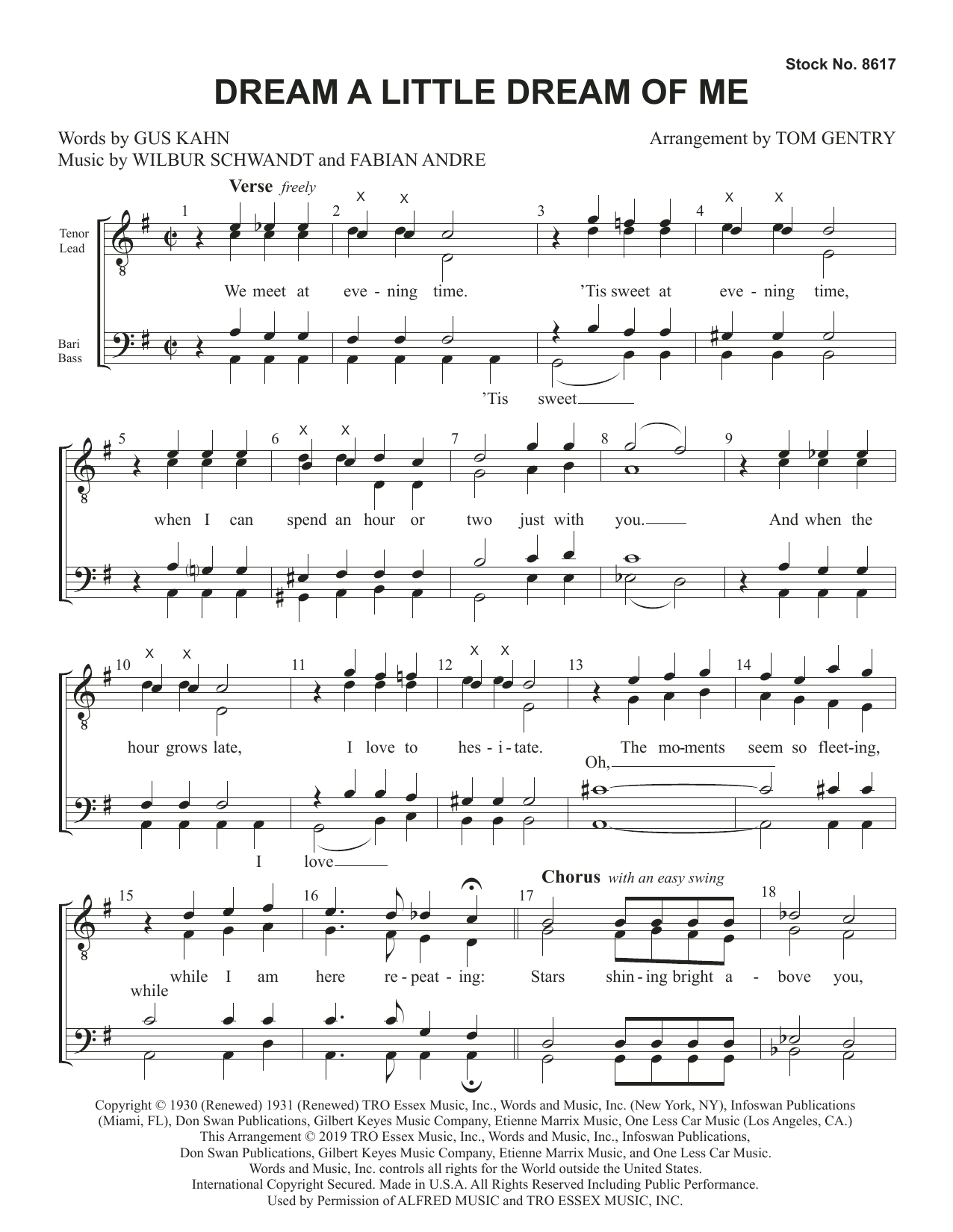 Product picture to: Dream a Little Dream of Me (arr. Tom Gentry)