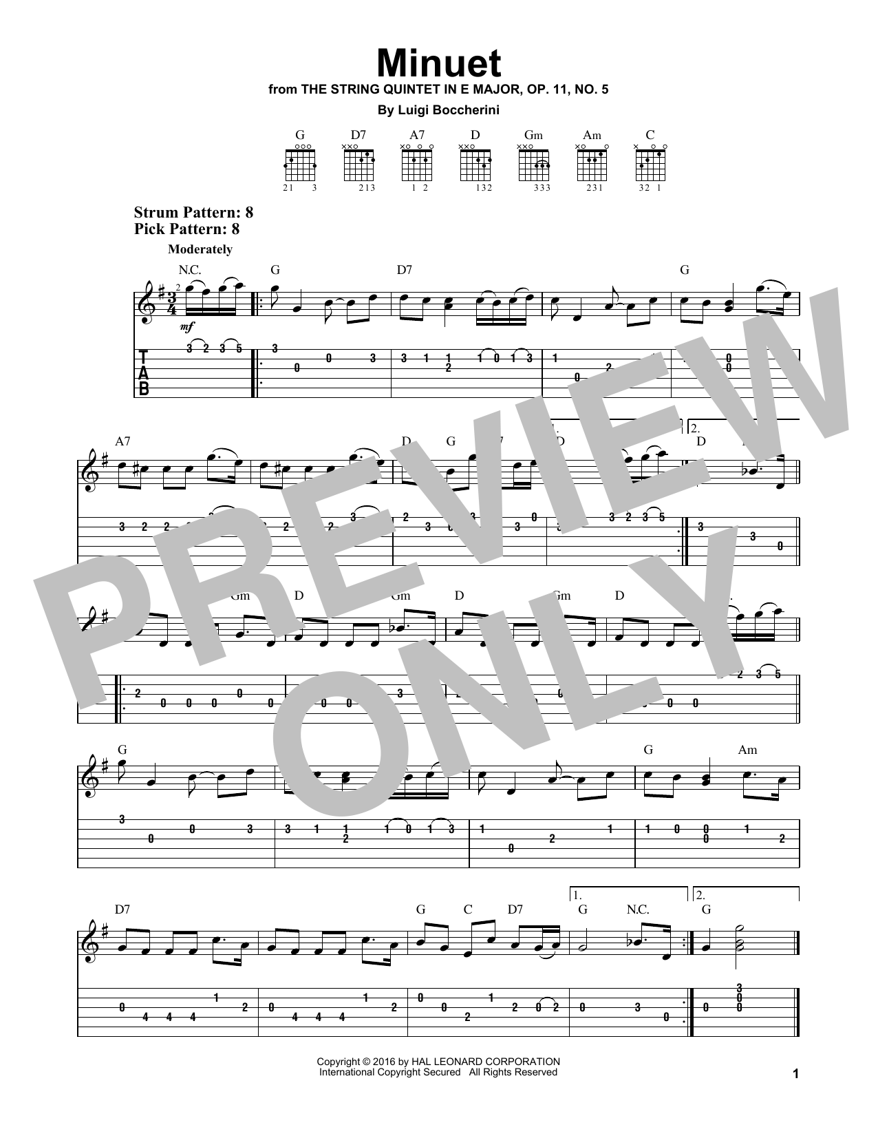 Product gallery: Page 1 of 1 Minuet, Luigi Boccherini