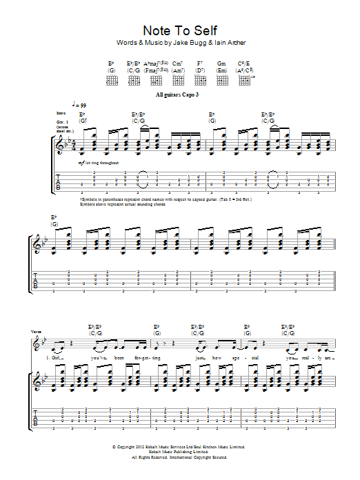 Produktgalerie: Seite 1 von 1 Note To Self, Jake Bugg, Gitarre