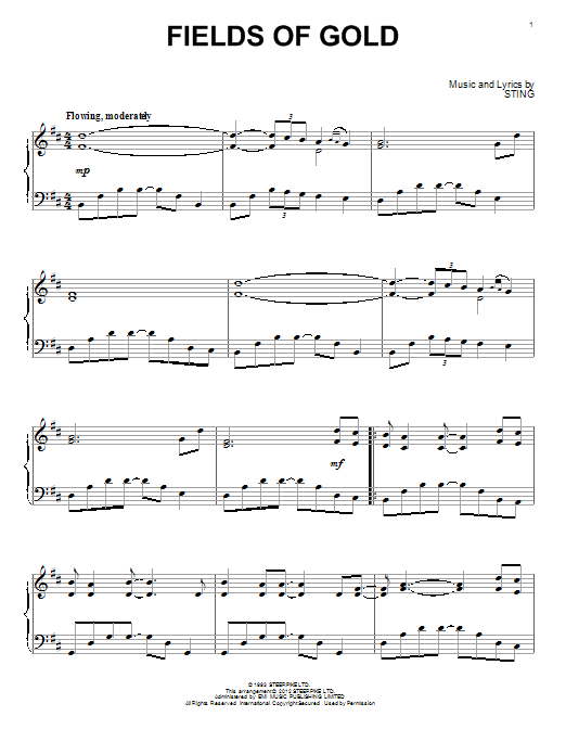 Product gallery: Page 1 of 1 Fields Of Gold, Sting