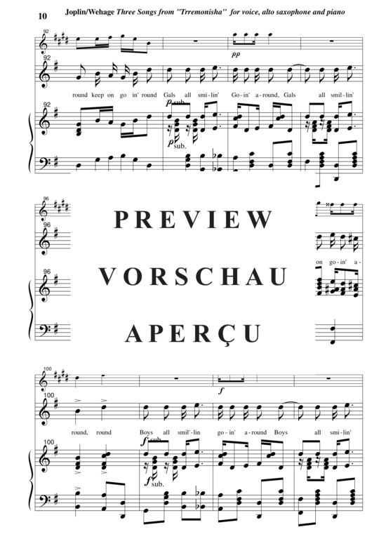 Product gallery: Page 11 of 34 Three Songs from Treemonisha , , (mezzo soprano, alto saxophone + piano)