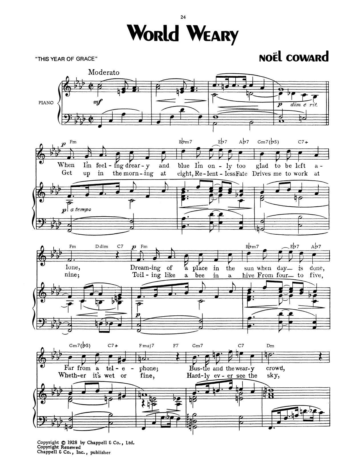 Produktgalerie: Seite 1 von 1 World Weary, Noel Coward, Gesang, Gitarre, Klavier