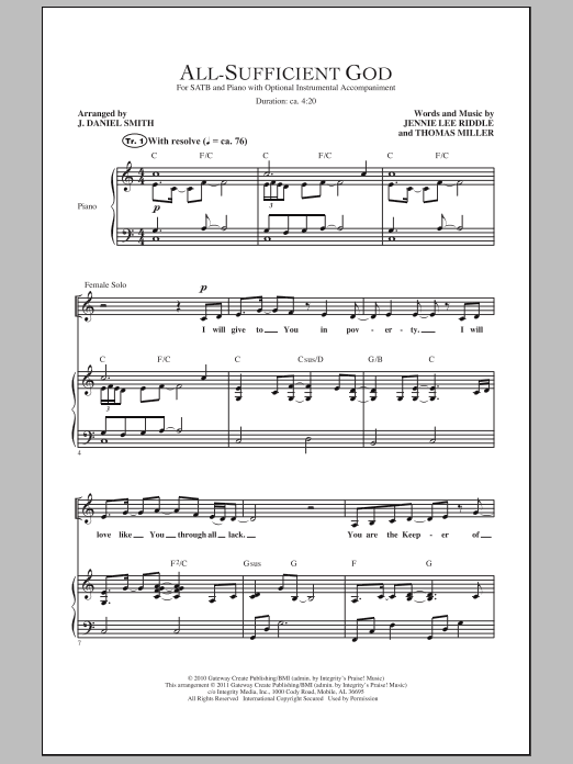 Produktgalerie: Seite 1 von 1 All-Sufficient God, J. Daniel Smith, Chor