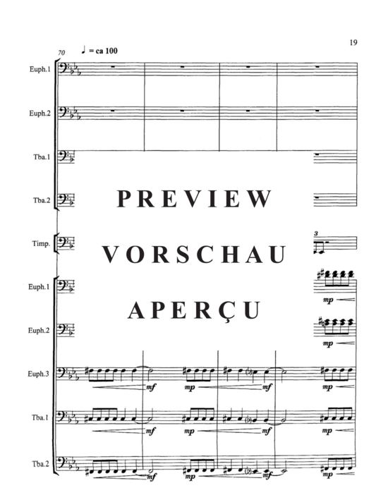 Produktgalerie: Seite 21 von 21 Fanfare and Song , , (Tuba Ensemble für SoloTuba Quartett EETT, Pauken + Tuba Quintett)