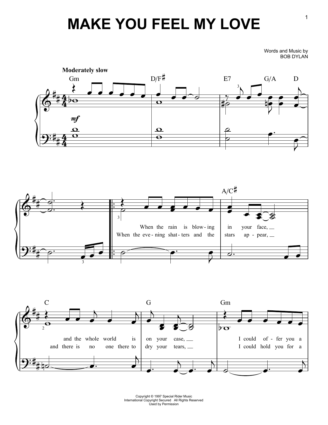 Produktgalerie: Seite 1 von 1 Make You Feel My Love, Adele, Klavier