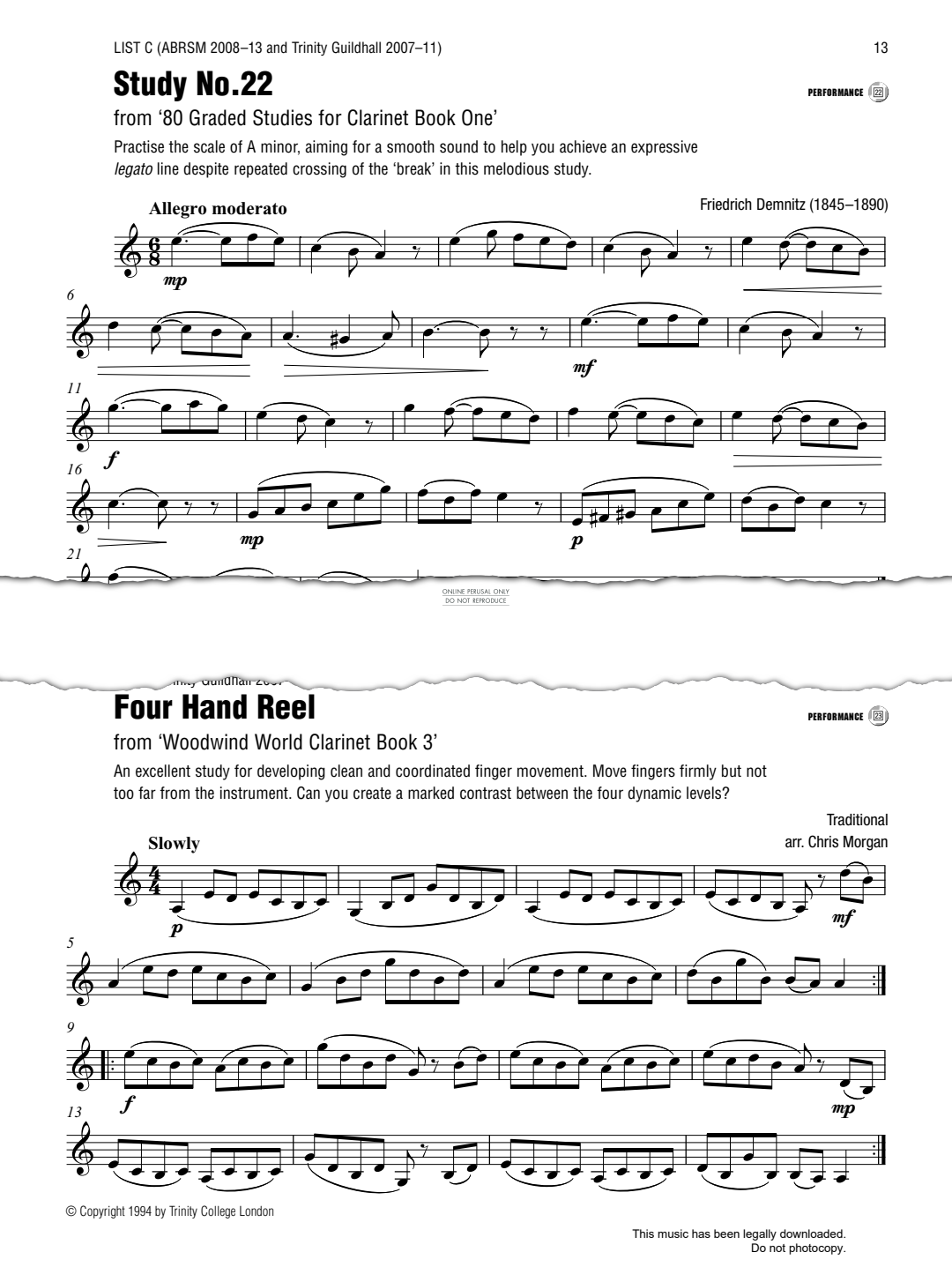 Produktgalerie: Seite 1 von 1 Four Hand Reel (from 'Woodwind World Clarinet Book 3'), Traditional, Klarinette