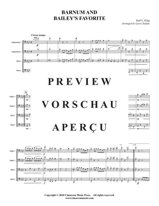 Product gallery: Page 2 of 16 Barnum and Bailey's Favorite , , (Tuba Quartet: 2x Baritone, 2xTuba)