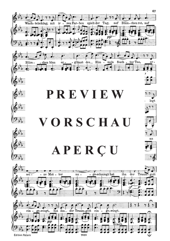 gallery: Schlaflied (Schlummerlied) , ,  es mahnt der wald, D.527 (Gesang tief + Klavier)