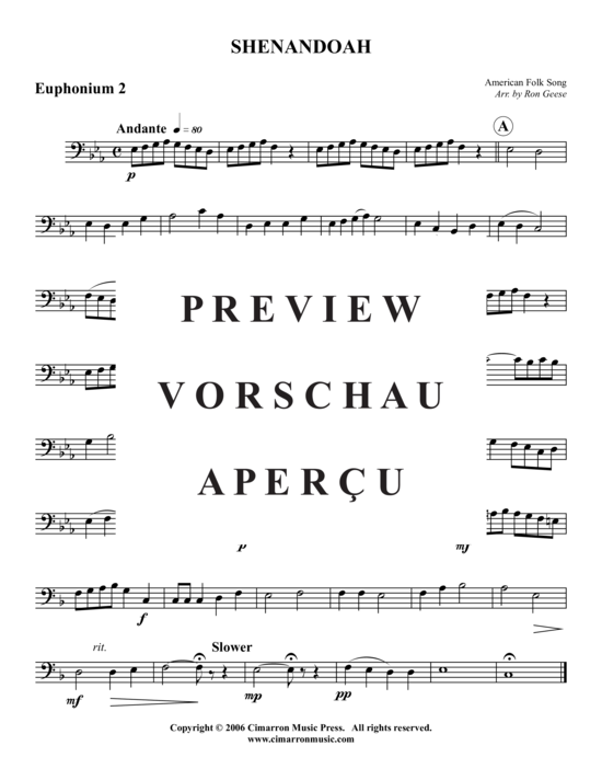 Product gallery: Page 6 of 9 Shenandoah , , (Tuba Quartet: 2x Baritone, 2xTuba)