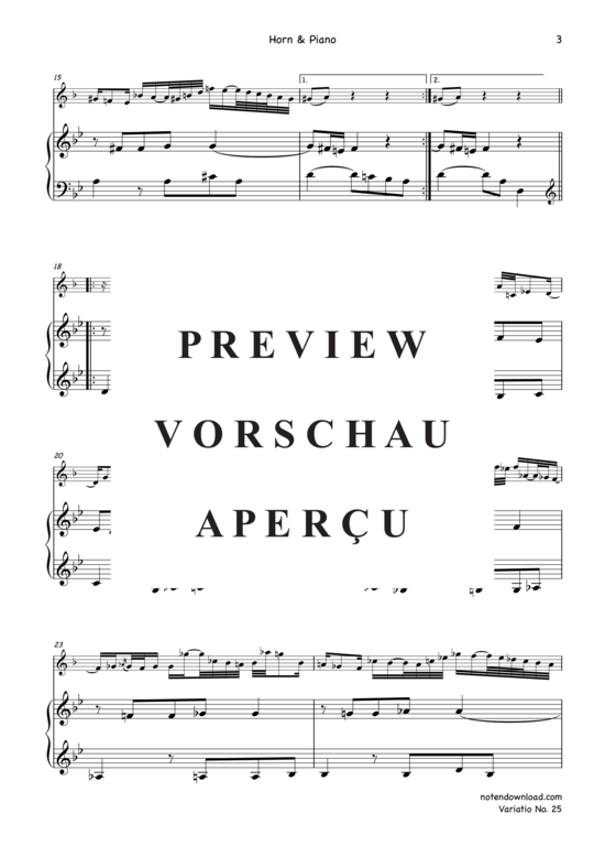 Produktgalerie: Seite 4 von 9 Variatio Nr. 25 (Goldberg-Variationen) , ,  (Horn in F + Klavier/Orgel)