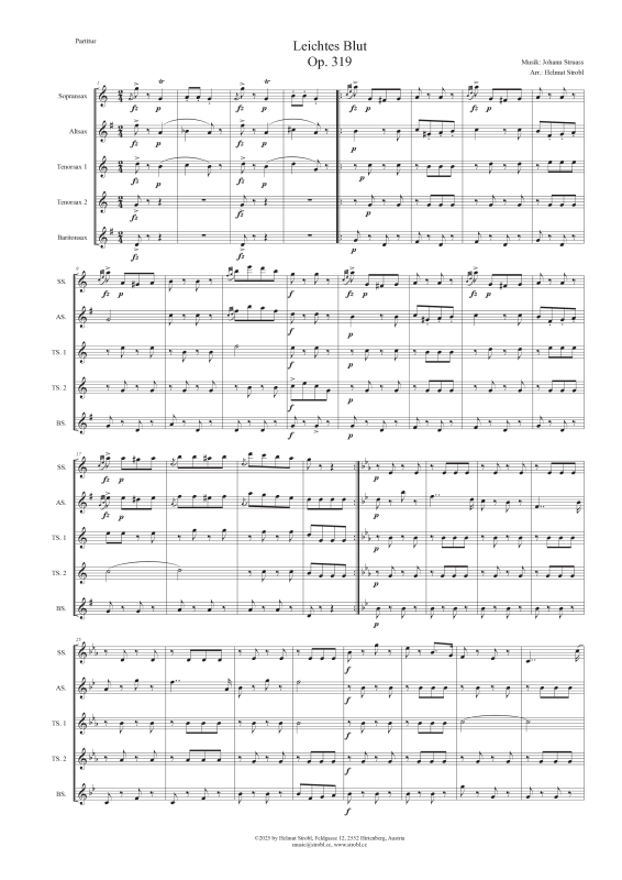 Produktgalerie: Seite 1 von 11 Leichtes Blut, , Saxophon Quintett