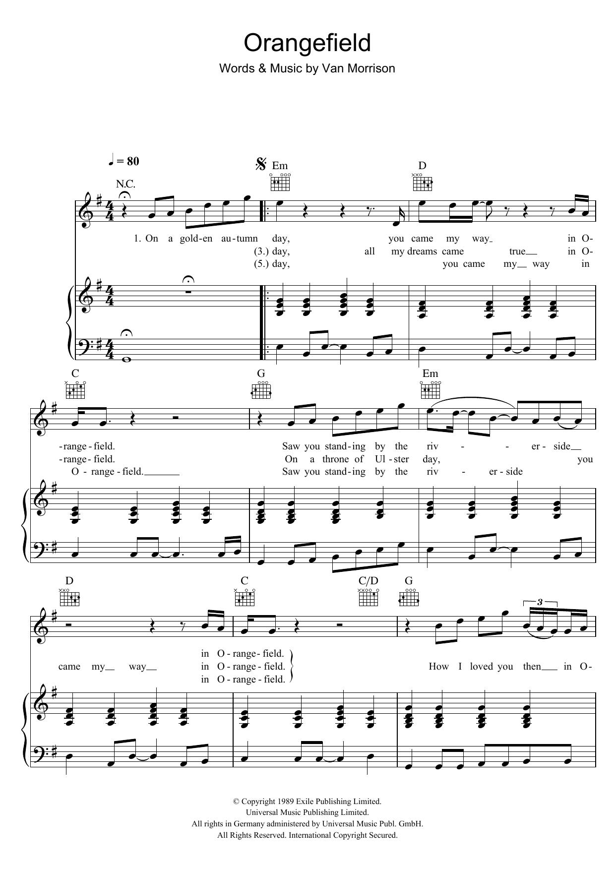 Produktgalerie: Seite 1 von 1 Orangefield, Van Morrison, Gesang, Gitarre, Klavier