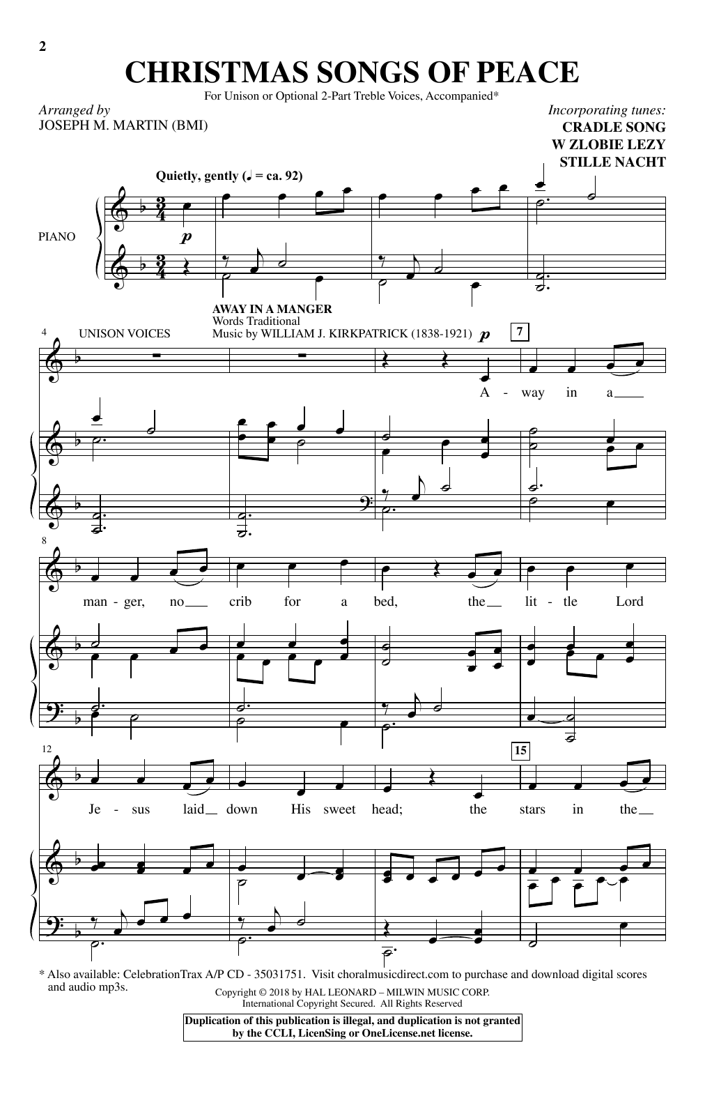 Produktbild zu: Christmas Songs Of Peace