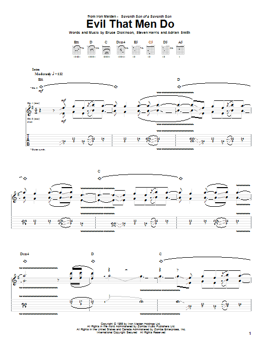 Produktgalerie: Seite 1 von 1 Evil That Men Do, Iron Maiden, Gitarre