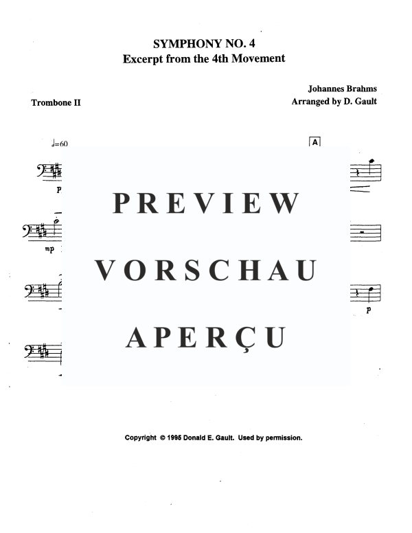 Produktgalerie: Seite 6 von 8 Sinfonie Nr. 4 – Ausschnitt aus dem 4. Satz, , Posaunen Quartett