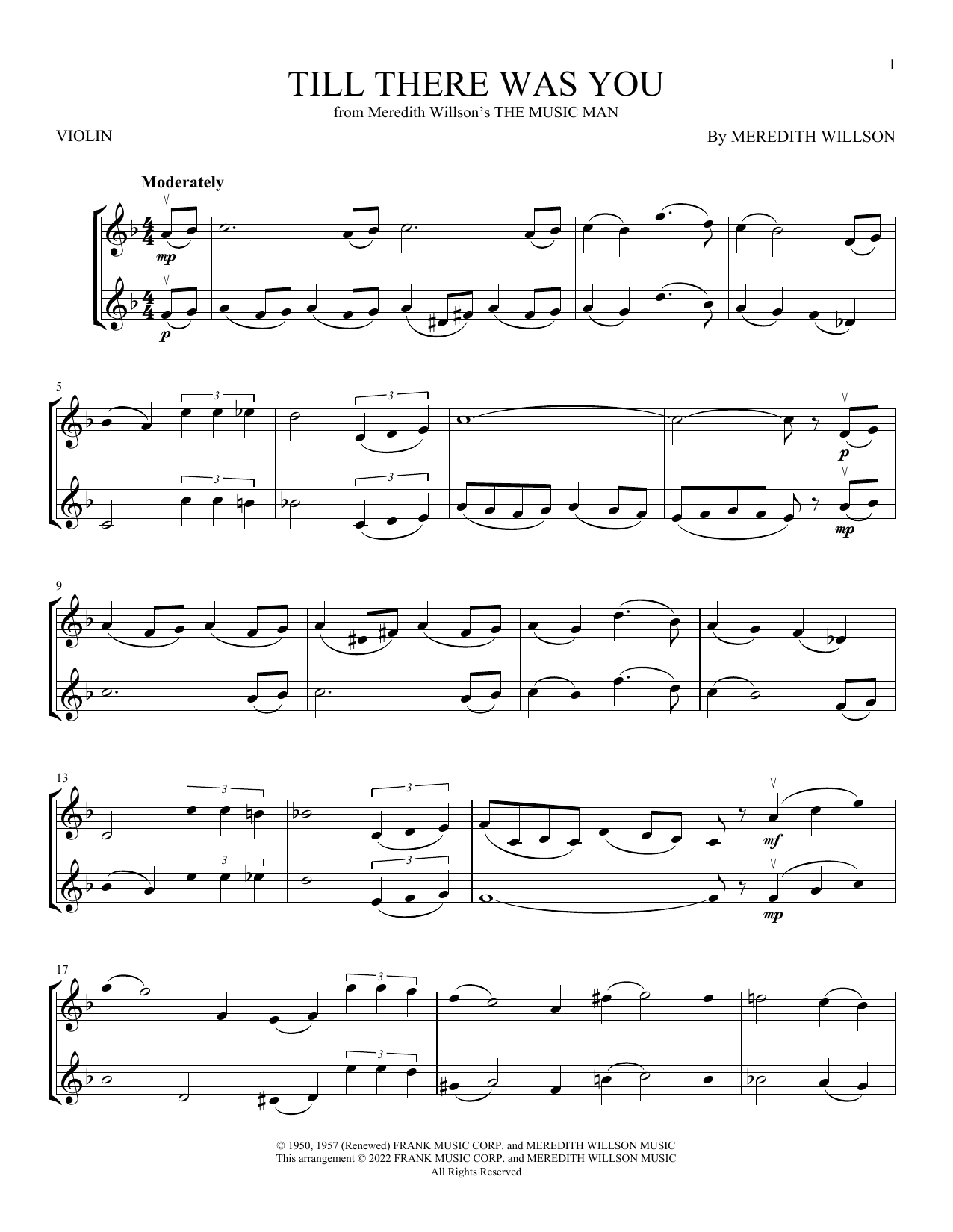 Product gallery: Page 1 of 1 Till There Was You (from The Music Man), Meredith Willson